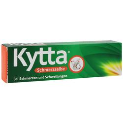 Grüne Verpackung einer Kytta Schmerzsalbe gegen Schmerzen und Schwellungen.